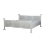 retro biele drevené postele