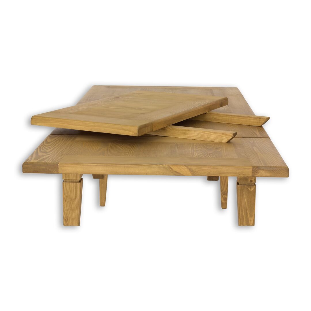 drevený stôl s prístelkami